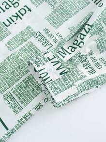 SHEIN LUNE Plus Size Turn-Down Collar Front Button Full Print Casual Dress - Green - View 3