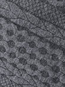 SHEIN LUNE Plus Size Hooded With Tie Collar Pocket Zip Up Knit Jacket Fall Winter Cloth For Women Autumn - Dark Grey - View 8