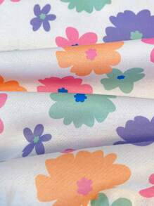 SHEIN Tween Girl Comfortable Loose Fit Cat Printed Pullover Round Neck Sweatshirt, Long Sleeve,In Fall/Winter - White - View 5