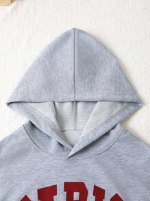 SHEIN 3 piezas sudaderas con capucha casuales de uso diario con estampado de letras para niños preadolescentes