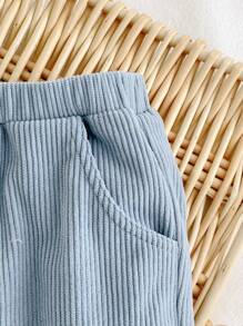 Cozy Pixies Baby Boy Elastic Waist Casual Pants With Decorative Buttons