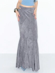 MUSERA Y2K Cut Out Hip Detail Maxi Skirt Boho Summer Cute Christmas Party