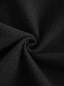 INAWLY Áo thun dài tay in hoa & chữ thường ngày - màu đen - Xem 5