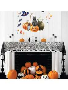 1 Máy Tính 18in X 72in Halloween Ren Mạng Nhện Trang Trí Bàn Chạy, Trang Trí Bàn Theo Chủ Đề Mạng Nhện Cho Bữa Tiệc Tối, trang Trí Bàn Chủ Đề Kinh Dị Halloween - Nhiều màu - Xem 6