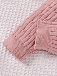 SHEIN 女宝宝彼得潘领长袖长裤休闲宽松套头毛衣套装