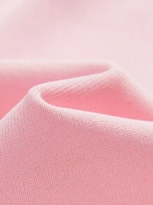 SHEIN Tween Girls' Loose Casual Sports Round Neck Short Sleeve T-Shirt And Shorts Set With Letter Print - Pink - View 18