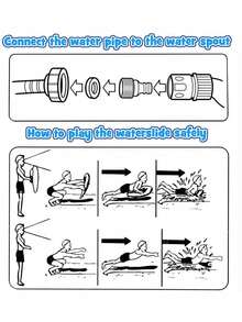 1pc Large Sprinkler Play Mat, Recommended For Lawn Play, Water Pool, Splash Pad, Outdoor Grass Inflatable Toy - Blue-green - View 3