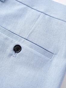 Manfinity Mode Men Solid Slant Pocket Suit Pants For Dailywear - Baby Blue - View 4