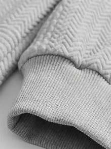 Manfinity Homme Men's Solid Color Minimalist Casual Crewneck Long Sleeve Pullover Sweatshirt - Grey - View 3