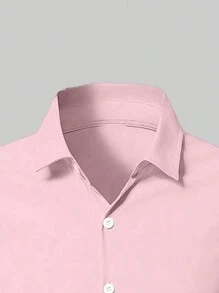 Manfinity Mode 大码男士纯色长袖休闲商务正装衬衫，春夏秋季