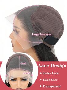 Straight 13 X 4 Lace Front Wigs Human Hair Wigs Lace Frontal Closure Wigs With Baby Hair  Ear To Ear Pre Plucked Natural Hairline Wig Natural Black Color