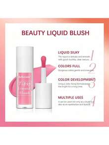 lakerain 1Piece Beauty Liquid Blush Velvet Matte Blusher Face Pigment Lasting Waterproof Natural Cream Cheek Tint Orange Peach 4ml - Nhiều màu - Xem 4