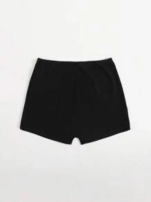 SHEIN EZwear Elastic Waist Solid Biker Shorts