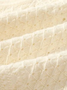 Tween Girls Casual Crew Neck Sleeveless Cropped Sweater With Back Button Decor