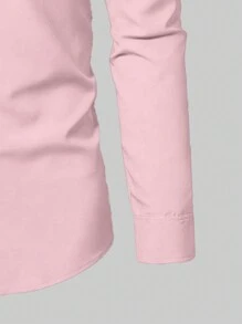 Manfinity Mode 大码男士纯色长袖休闲商务正装衬衫，春夏秋季