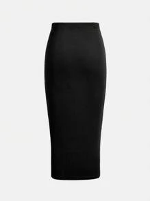 SHEIN Girlism 3pcs/Set Tween Girl Minimalist Single Ruched Slit Design Soft Knit Skirts - Multicolor - View 3