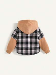 Cozy Pixies 适合男婴的休闲百搭彩色格子连帽衫，适合圣诞节 - 棕色 - 查看 2