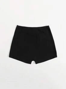 SHEIN EZwear Elastic Waist Solid Biker Shorts