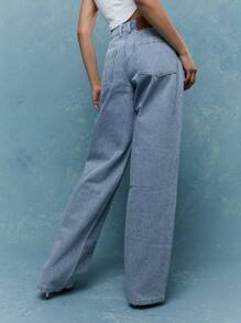 MISSGUIDED Jeans de carpintero de pierna ancha con adornos - Azul - Ver 2