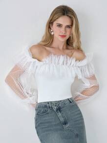 Enchnt Bộ đồ liền thân hở vai công chúa trắng lãng mạn gợi cảm mùa hè cho nữ & ngày hẹn hò ngọt ngào & ngày hẹn hò hàng ngày - trắng - Xem 5