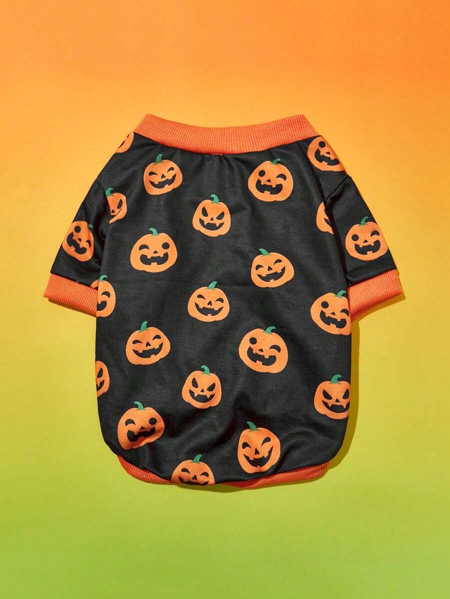 PETSIN 1 Pc Pet Cute Pumpkin Print Sweatshirt - Multicolor - View 1