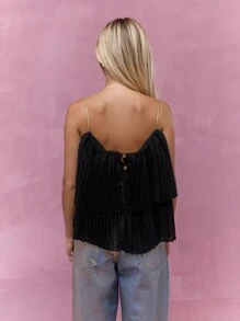 MISSGUIDED Boho Metal Strap Tiered Ruffle Cami Top