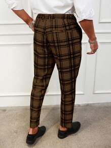 Manfinity Mode Homme Pantalon De Costume À Carreaux À Poche