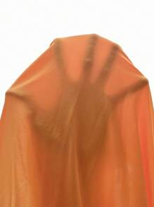 VaVaBold 女士夏季純色一字肩無袖中空打褶連體裙 - 亮橙色 - 查看 7