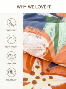 4件套100%涤纶印花床上用品套装（2个枕套+1个床单+1个床笠），现代涤纶床上用品套装，四季皆宜 - 彩色 - 查看 9