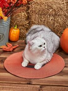 PETSIN Halloween Print Cat/Dog Lover Gift And Dog/Cat Mom Love Pet Placemat - Orange - View 6