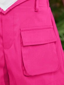 SHEIN Bộ áo hai dây đan và quần short dệt trơn màu thời trang Chekora Music Festival Xuân/Hè cho bé gái SLAYR KIDS - Màu Hồng Tươi - Xem 6