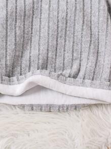 SHEIN 3 件套年轻女孩针织立领修身休闲 T 恤