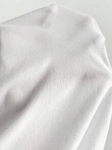 Chiquease Solid Color Round Neck Hollow Out Waist Drawstring Dress