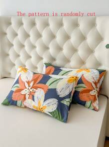 1pc 100% Polyester, Floral Print, Lightweight And Breathable, Soft, Pillowcase (Without Filling) Bedroom Decor. - Multicolor - View 6