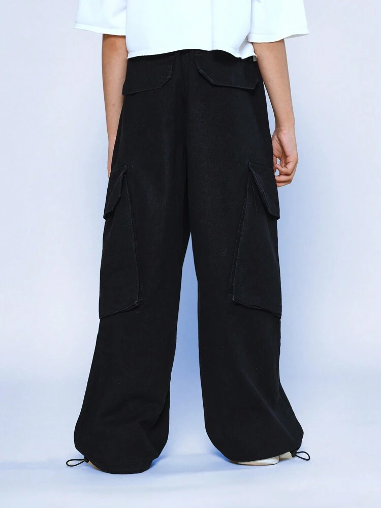 ルーズフィット オーバーサイズポケットカーゴジーンズ・ティーンガールズ用