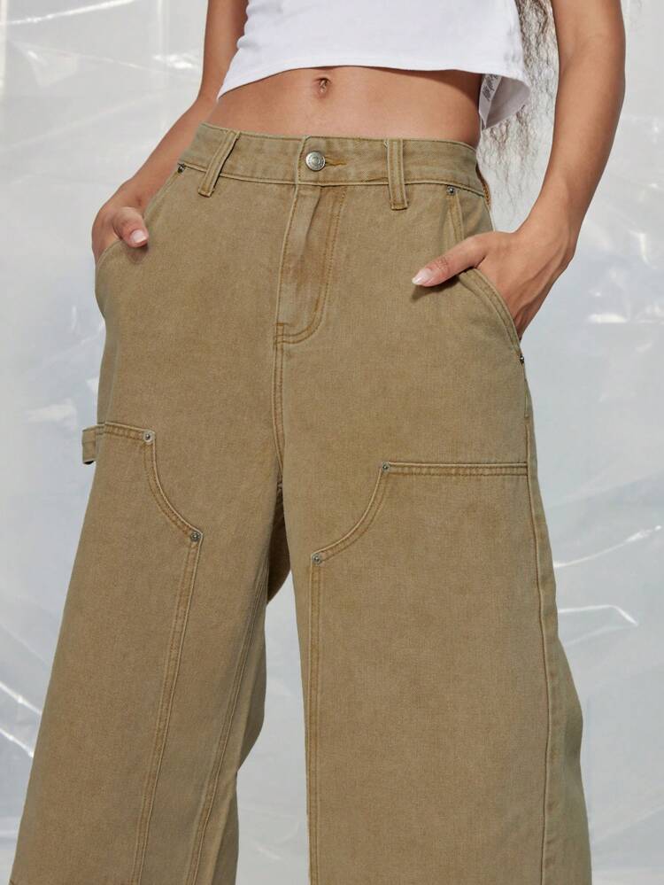 SUMWON WOMEN Street Loose Fit Carpenter Denim Jort