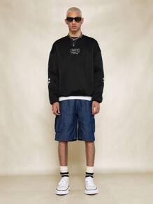 SUMWON Stripe Denim Cargo Short - Blue - View 3