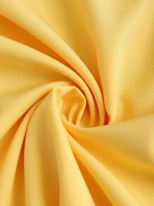 SHEIN Unity Women's Solid Color Simple Daily Bow Tie Belted Short Sleeve Yellow Dress