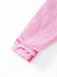 SHEIN 1 Stück fuchsiafarbenes lässiges Jeans Kleid für Tween-Mädchen