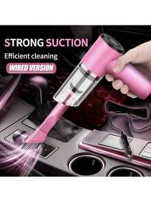 12V Super Suction Car Vacuum Cleaner - High Power Wet & Dry Cleaning Portable Mini-Handheld Cleaning Machines For Effortless Pet Hair Removal,Small Dust,Crumbs,And Debris Removal - Pink - View 6