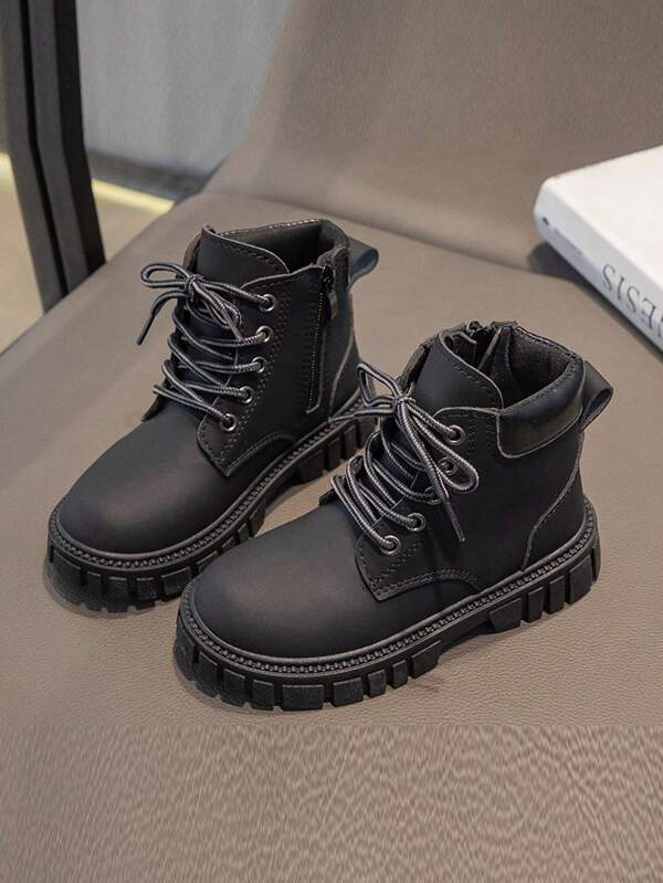 Botas para niños, nuevas botas de suela blanda para otoño e invierno, para estudiantes de primaria y secundaria, botas cortas para bebés y niños