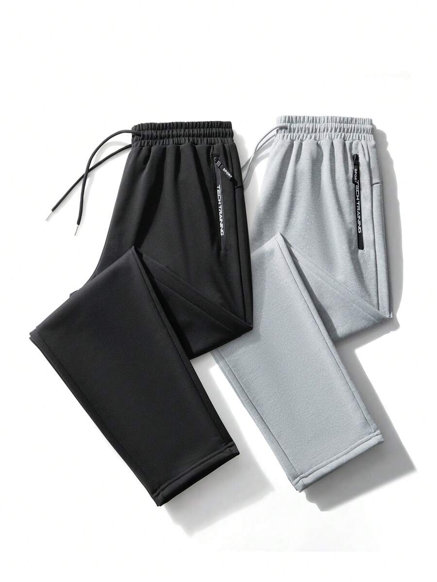 Gym Rark 2 Stücke Boyfriend-Stil Herren Lässig Alltags Sport Hosen mit Kordelzug Rücken Schule Gym 2 Stücke Set Herbst Workout Hosen atmungsaktiv Workout Kleidung Sweatpants - Verschiedenfarbig - Übersicht 1