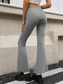 Aveloria Pantalones de yoga acampanados elásticos de corte ajustado de estilo informal estadounidense