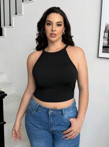 SHEIN Essnce Áo Camisole dáng ôm vừa vặn dành cho nữ cỡ lớn, nhiều màu sắc, bộ 3 chiếc, áo dễ thương, áo ôm dáng, phong cách Y2K, áo đi học, áo hóa trang, áo mùa thu, áo croptop, áo đen trắng, áo camisole họa tiết hoa, quần áo Halloween - Nhiều màu - Xem 6