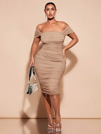 SHEIN BAE Plus Size St Patrick Green Outfit Green Dress Spring Break Cheap Clothes Summer Clothes Summer Dress Spring Dress Pastel Dress Beach Women Dresses Long Beach Dress Summer Dress,Birthday Dresses For Women