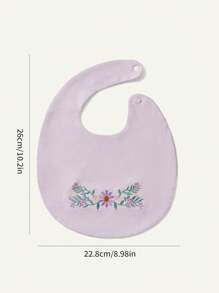 Cozy Pixies Floral Embroidered Bibs 3pcs/Set (Randomly Sent) - Multicolor - View 5