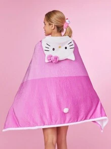 HELLO KITTY AND FRIENDS | SHEIN Kitty Embroidered Bow Decor Cute Wearable Blanket