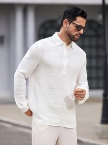 Manfinity VCAY قميص كاجوال بياقة منصرفة مناسب للياقة البدنية للرجال