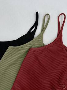 Chiquease Conjunto multicolor de camisa de tirantes con abertura y botones para mujer de verano - Multicolor - Ver 5