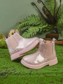 时尚休闲流行可爱校园防滑儿童靴 - 粉色 - 查看 3
